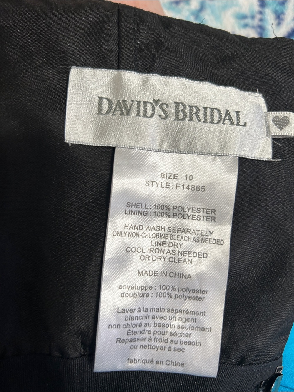 David's ❤️ Bridal Strapless Black Chiffon Evening Gown with Beaded Waist - Picture 11 of 11